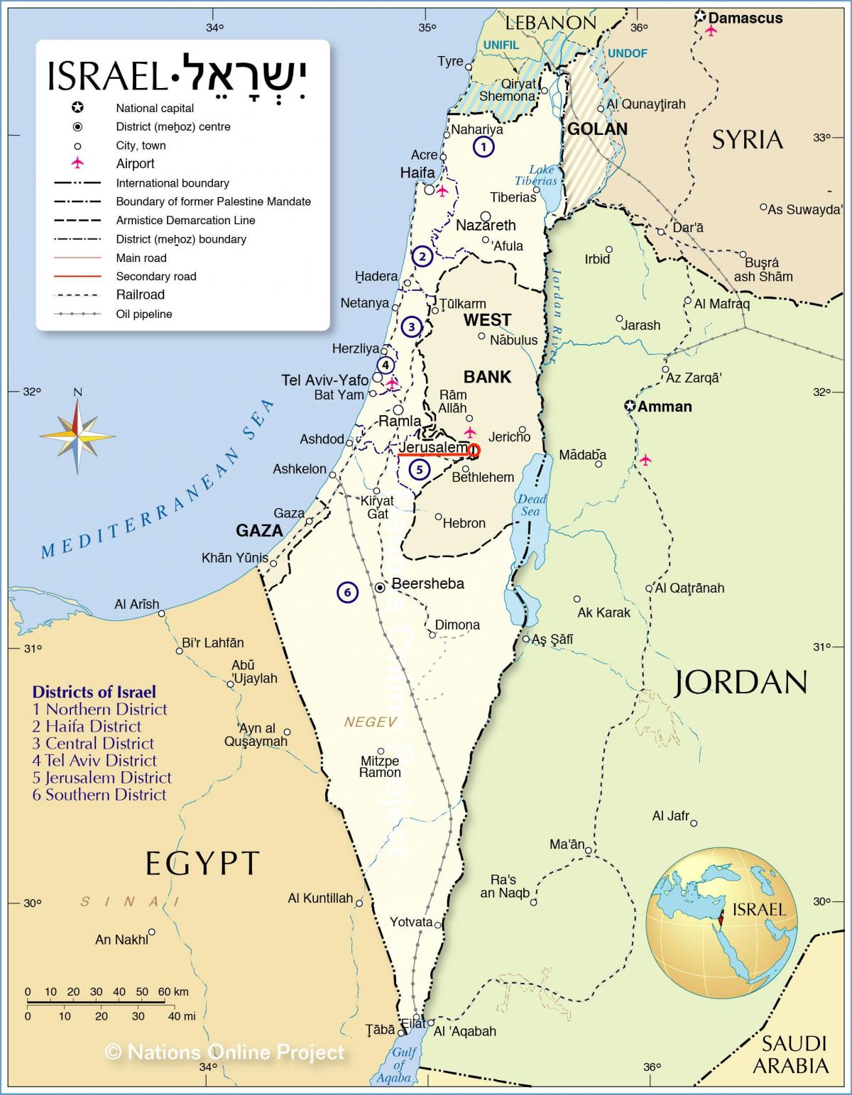 خريطة القدس علي إسرائيل