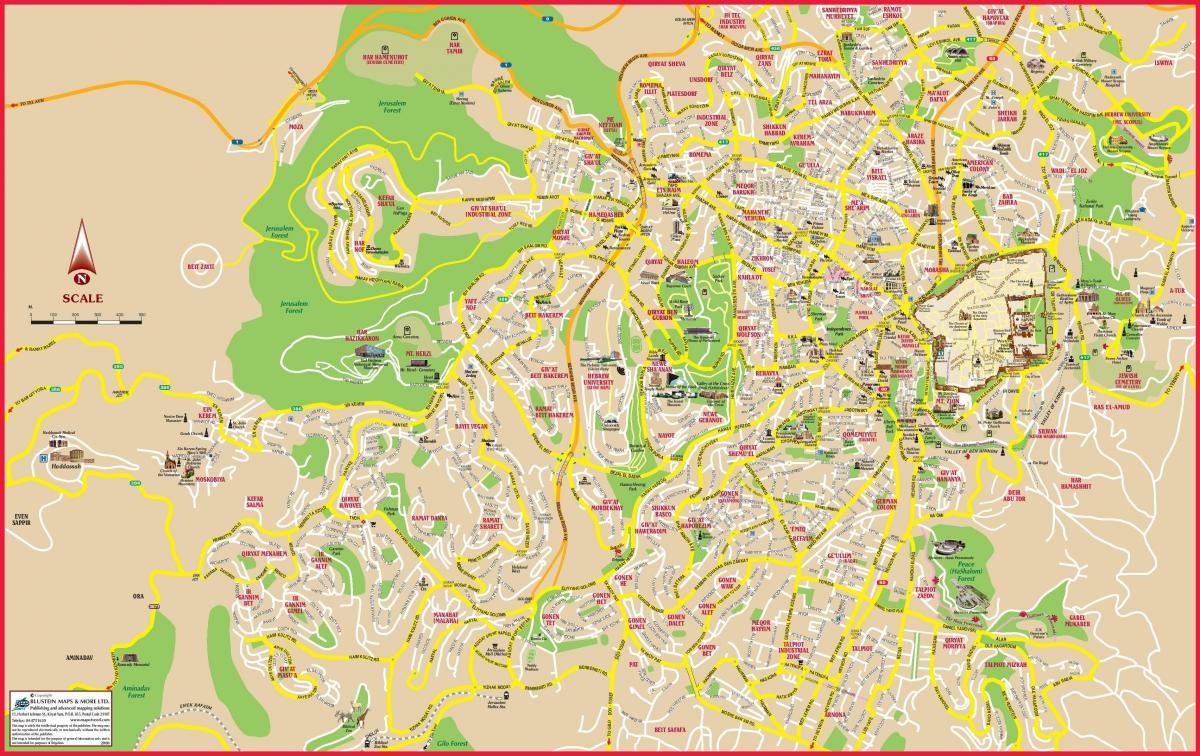 خريطة القدس لمشاهده معالم المدينة
