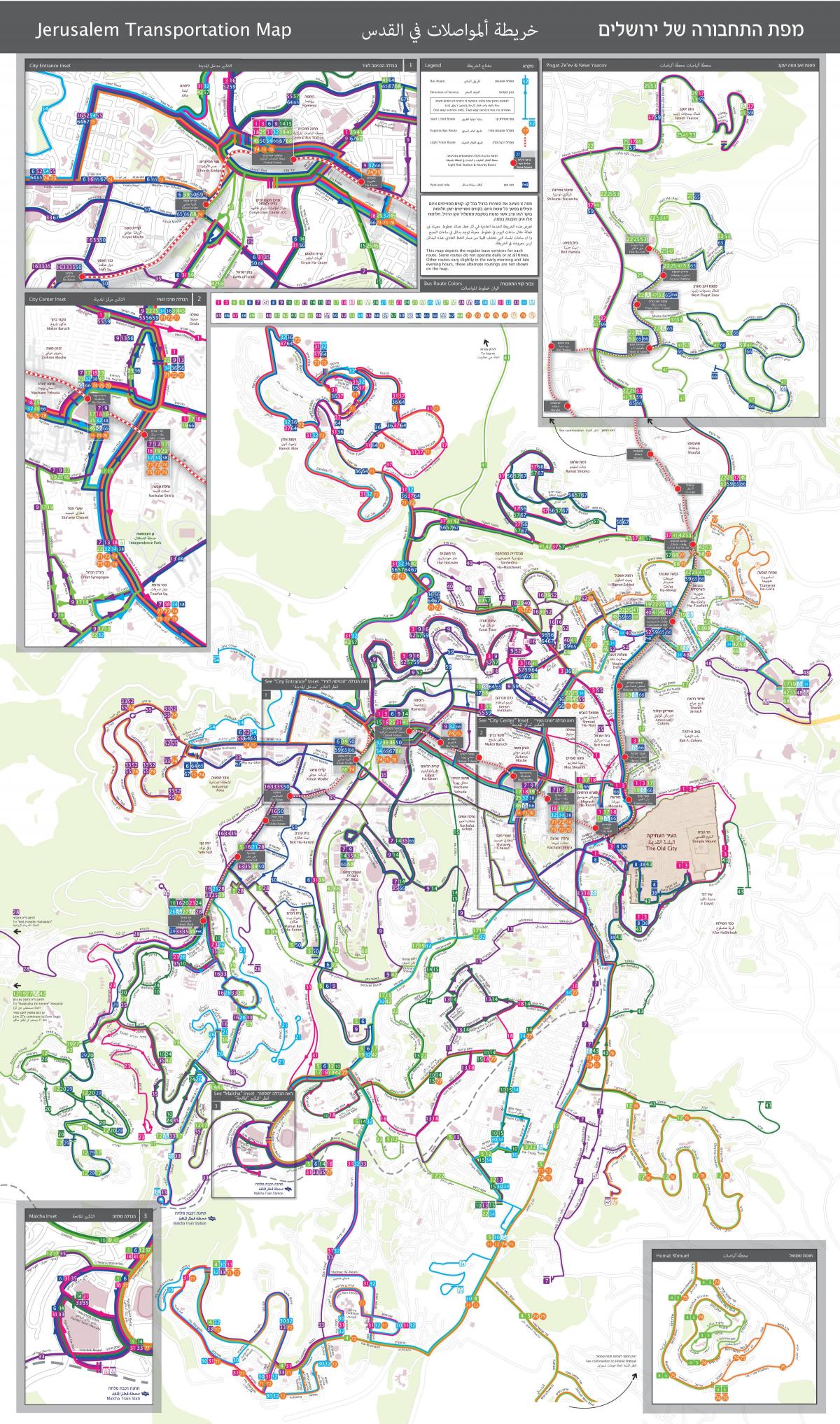 خريطة المواصلات في القدس